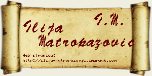 Ilija Matropazović vizit kartica